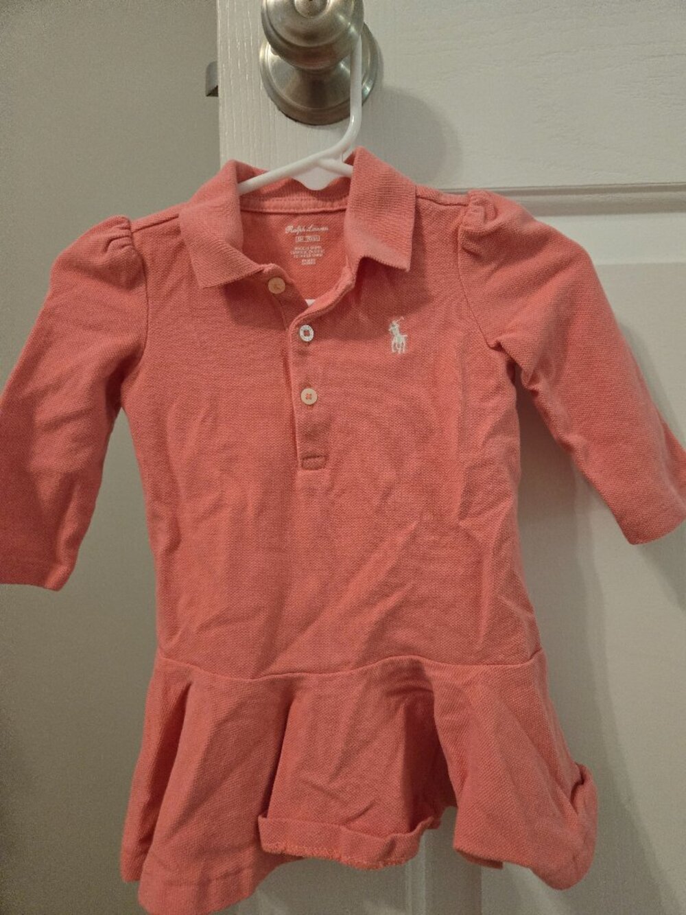 Baby girls size 6M Ralph Lauren long sleeved dress and diaper cover